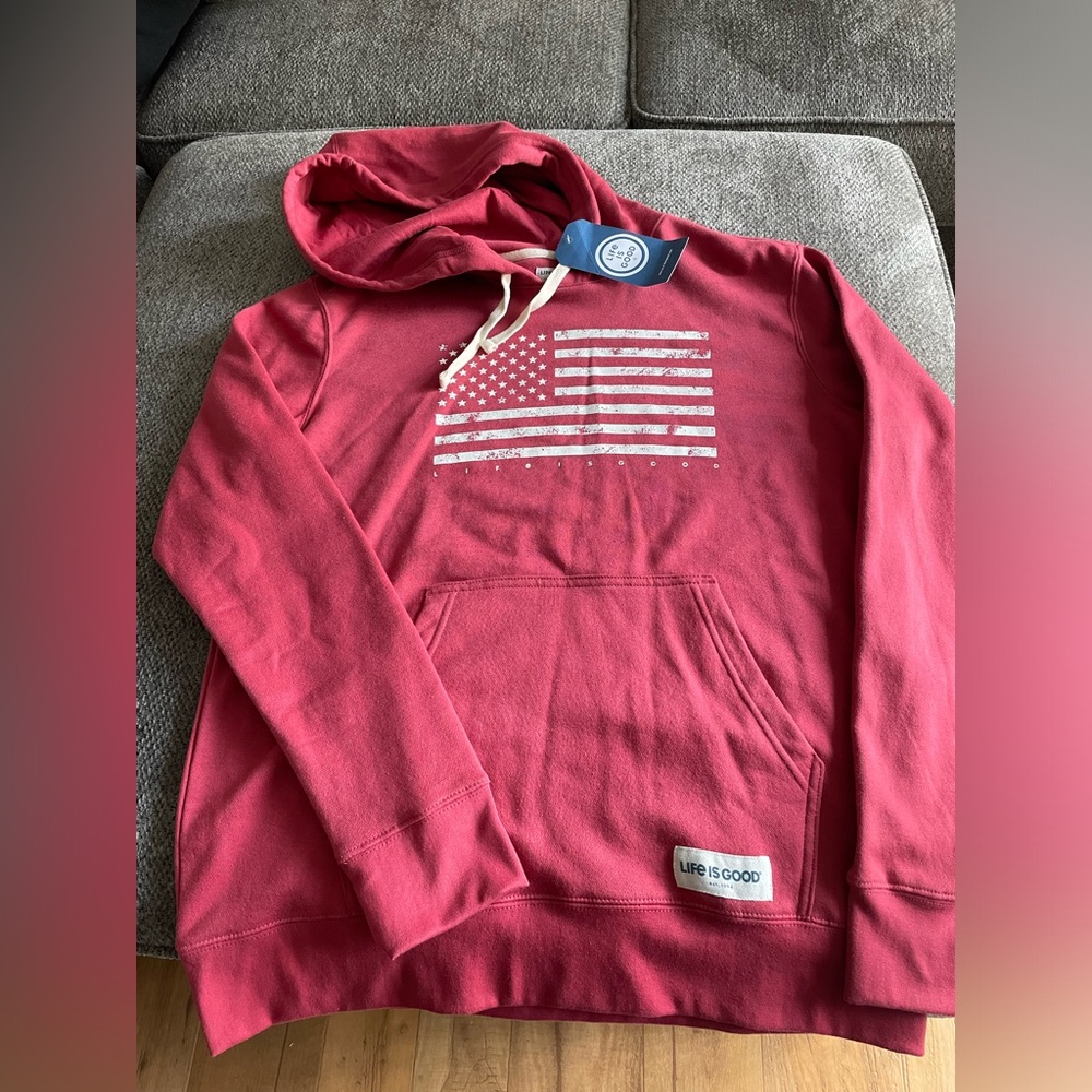 Life is good Men’s hoodie sweatshirt size M